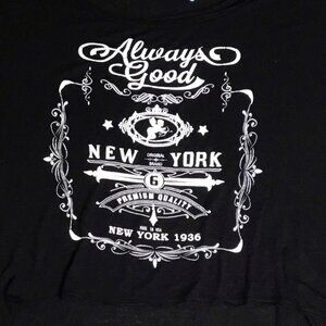 Cloudless Womens M Long Sleeve TShirt Black Always Good New York HiLo Hem USA